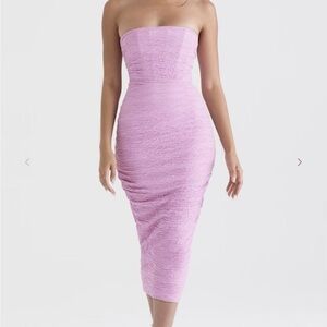 House of CB Lilac Ruched Dress